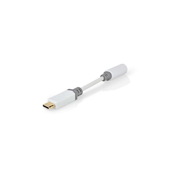USB-C Adapter | USB 2.0 | USB-C Male | 3.5 mm Female | 0.10 m | Round | Gold Plated | PVC | White | Box NECCBW65950WT01 Nedis
