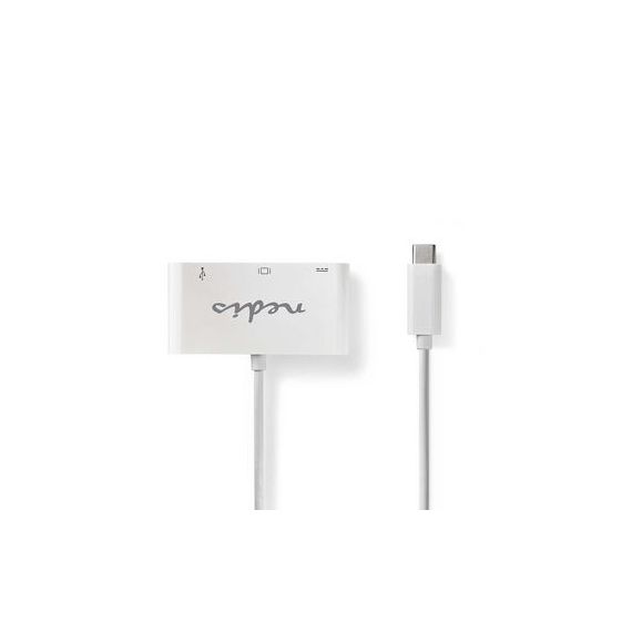 USB Multi-Port Adapter | USB 3.1 | USB-C Male | USB-A Female / USB-C Female / VGA Female | 5 Gbps | 0.20 m | Round | Nickel Plated | PVC | White | Blister NECCGB64760WT02 Nedis