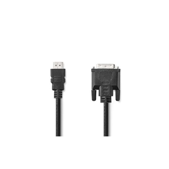 HDMI Cable | HDMI Connector | DVI-D 24+1-Pin Male | 1080p | Nickel Plated | 3.00 m | Straight | PVC | Black | Label NECCGL34800BK30 Nedis