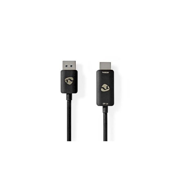 DisplayPort Adapter | DisplayPort Male | HDMI Connector | 8K@30Hz | Nickel Plated | Straight | 1.80 m | Round | TPE | Black | Label NECCGL37108BK18 Nedis