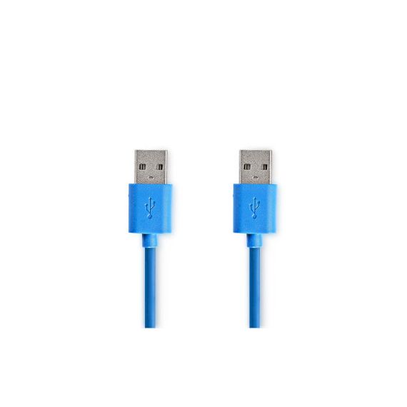 USB Cable | USB 3.2 Gen 1 | USB-A Male | USB-A Male | 5 Gbps | Nickel Plated | 2.00 m | Round | PVC | Blue | Envelope NECCGP61000BU20 Nedis