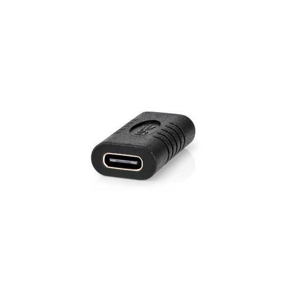 USB-C Adapter | USB 3.2 Gen 2 | USB-C Female | USB-C Female | 4K@60Hz | 10 Gbps | Round | Nickel Plated | Black | Envelope NECCGP64900BK Nedis