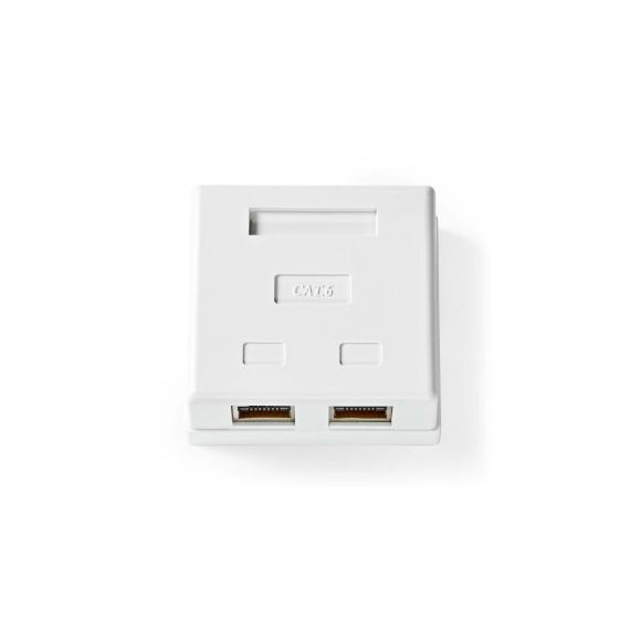 Network Wall Box | On-Wall | 2 port(s) | STP CAT6 | Straight | Female | Gold Plated | PVC | White | Envelope NECCGP89130WT Nedis