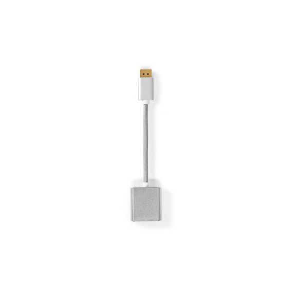 DisplayPort Cable | DisplayPort Male | DVI-D 24+1-Pin Female | 1080p | Gold Plated | 0.20 m | Round | Braided | Silver | Cover Window Box NECCTB37250AL02 Nedis