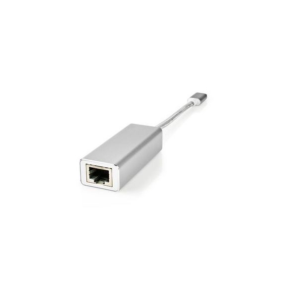USB Network Adapter | USB 3.2 Gen 1 | 1 Gbps | USB-C Male | RJ45 Female | 0.20 m | Round | Gold Plated | Tinned Copper | Silver | Cover Window Box NECCTB64950AL02 Nedis