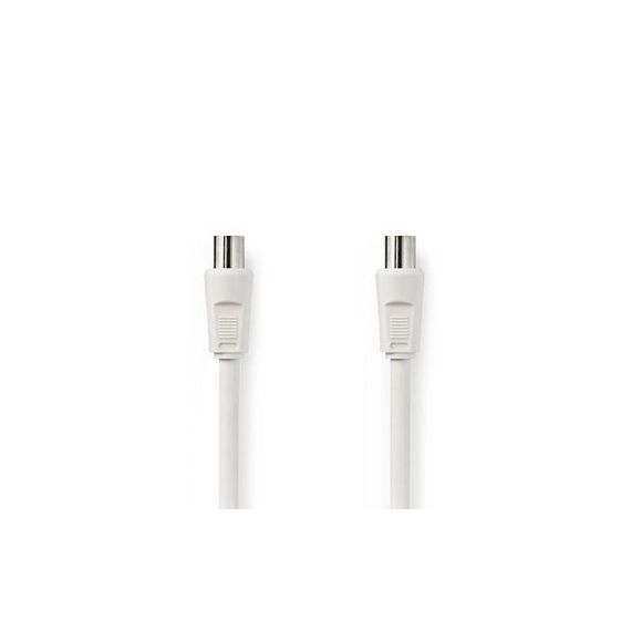 Coax Cable | IEC (Coax) Male | IEC (Coax) Female | Nickel Plated | 90 dB | 75 Ohm | Double Shielded | 5.00 m | Round | PVC | White | Box NECSGB40000WT50 Nedis