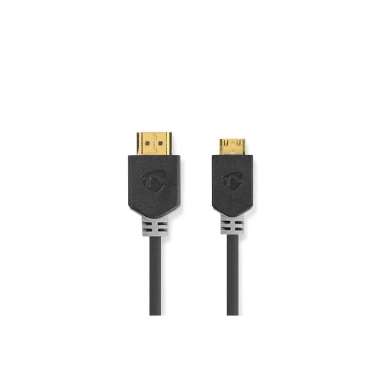 High Speed HDMI Cable with Ethernet | HDMI Connector | HDMI Mini Connector | 4K@60Hz | 18 Gbps | 2.00 m | Round | PVC | Anthracite | Window Box NECVBW34500AT20 Nedis