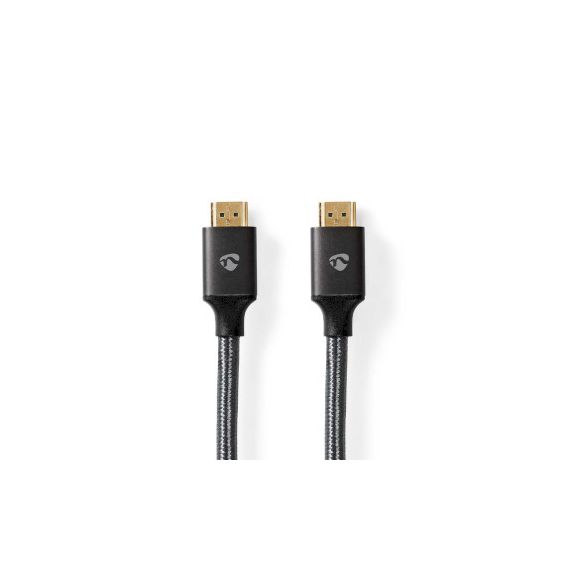 High Speed HDMI Cable with Ethernet | HDMI Connector | HDMI Connector | 4K@60Hz | ARC | 18 Gbps | 2.00 m | Round | Cotton | Grey / Gun Metal Grey | Cover Window Box NECVTB34000GY20 Nedis