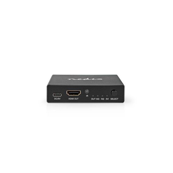 HDMI Switch | 3 port(s) | 3x HDMI Input | HDMI Output | 8K@60Hz | 45 Gbps | Remote controlled | Aluminium | Anthracite NEVSWI3493AT Nedis
