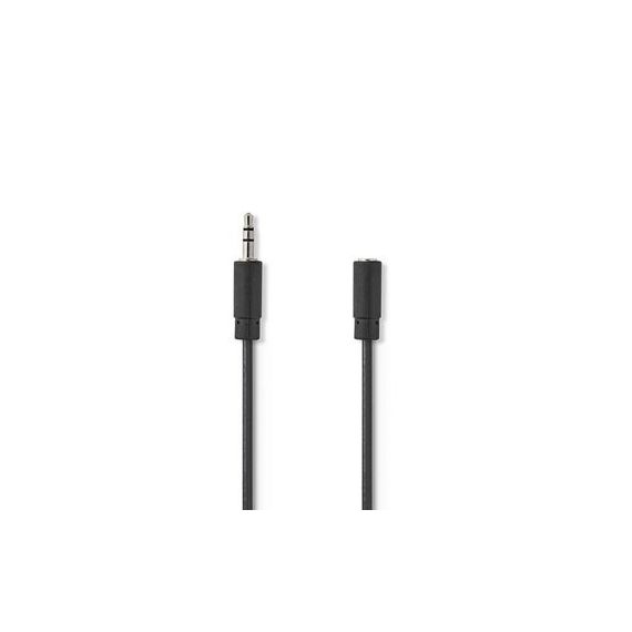 Stereo Audio Cable | 3.5 mm Male | 3.5 mm Female | Nickel Plated | 5.00 m | Round | Black | Box NECAGB22050BK50 Nedis
