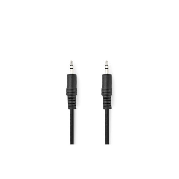 Stereo Audio Cable | 3.5 mm Male | 3.5 mm Male | Nickel Plated | 0.50 m | Round | Black | Label NECAGL22000BK05 Nedis