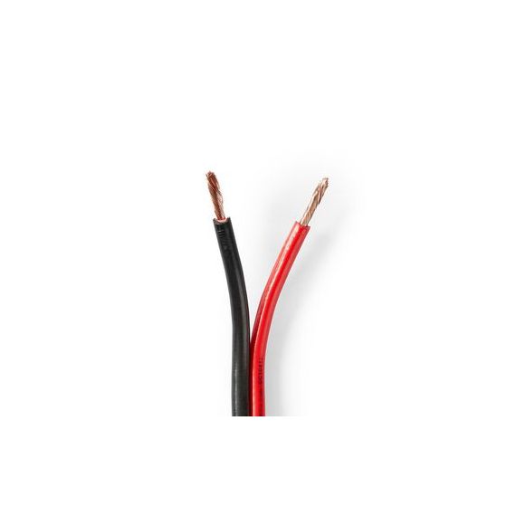 Speaker Cable | 2 x 2.50 mm² | CCA | 100.0 m | Round | PVC | Black / Red | Wrap NECAGW2500BK1000 Nedis