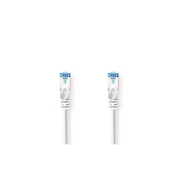CAT6a Network Cable | S/FTP | RJ45 Male | RJ45 Male | 0.50 m | Snagless | Round | LSZH | White | Label NECCGL85330WT05 Nedis