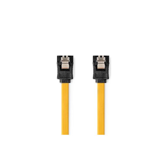SATA Cable | 6 Gbps | SATA 7-Pin Female | SATA 7-Pin Female | Nickel Plated | 0.50 m | Flat | PVC | Yellow | Box NECCGB73250YE05 Nedis