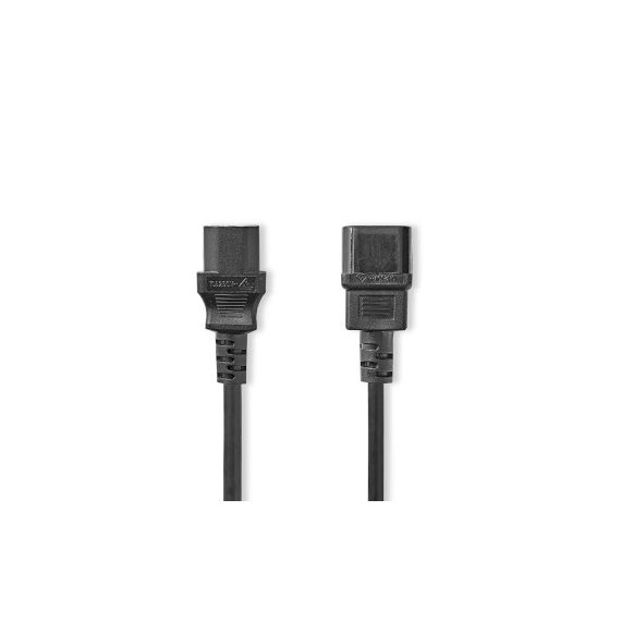 Power Cable | IEC-320-C14 | IEC-320-C13 | Straight | Straight | Nickel Plated | 3.00 m | Round | PVC | Black | Label NECEGL10500BK30 Nedis