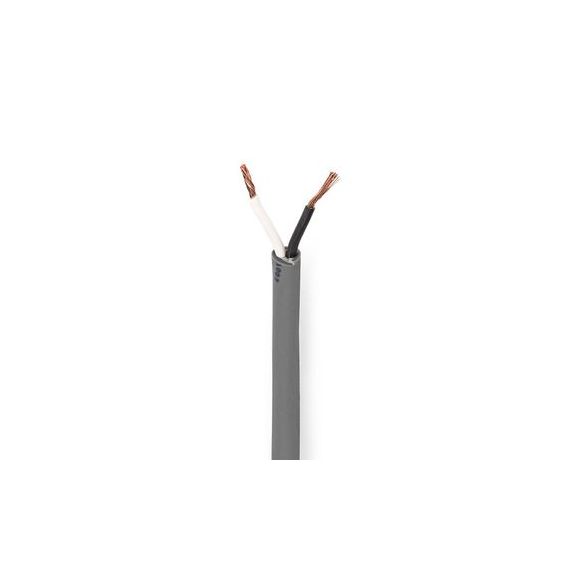 Speaker Cable | 2 x 1.50 mm² | Copper | 100.0 m | Round | PVC | Dark Grey | Reel NECOTR15030GY100 Nedis