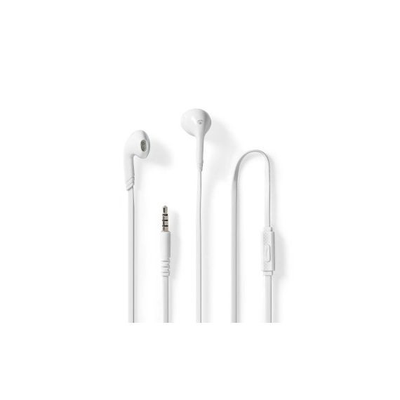Wired Earphones | 3.5 mm | Cable length: 1.20 m | Built-in microphone | Volume control | White NEHPWD2021WT Nedis