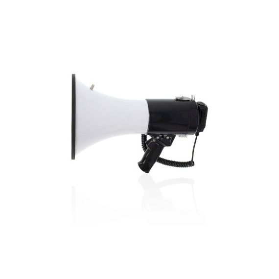 Megaphone | Maximum range: 1500 m | Maximum Volume control: 120 dB | Detachable Microphone | Built-in siren | Recording function | USB playback | Shoulder strap | Black / White NEMEPH250WT Nedis