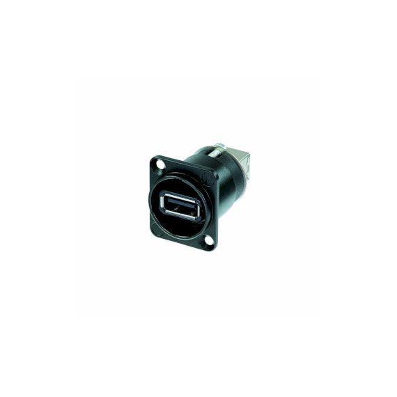 Reversible USB 2.0 gender changer (type A and B), black D-housing NENTR-NAUSB-W-B Neutrik