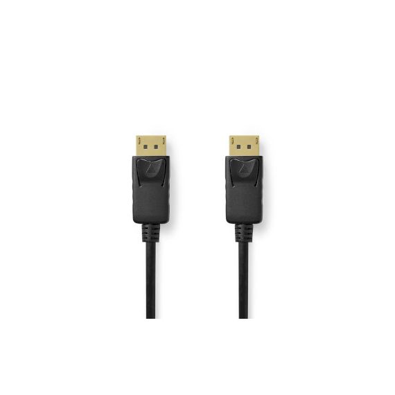 DisplayPort Cable | DisplayPort Male | DisplayPort Male | 8K@60Hz | Gold Plated | 2.00 m | Round | PVC | Black | Label NECCGL38010BK20 Nedis