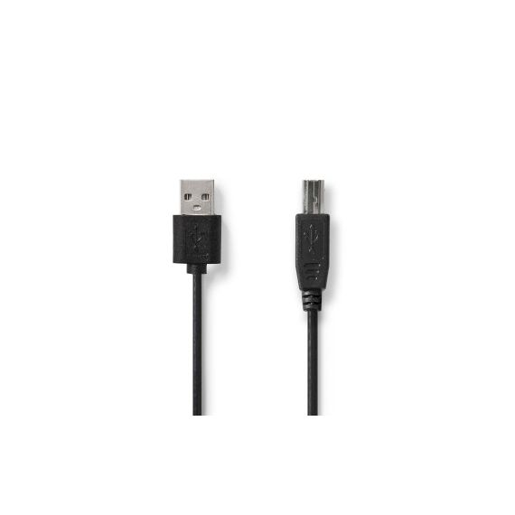 USB Cable | USB 2.0 | USB-A Male | USB-B Male | 480 Mbps | Nickel Plated | 3.00 m | Round | PVC | Black | Label NECCGL60101BK30 Nedis