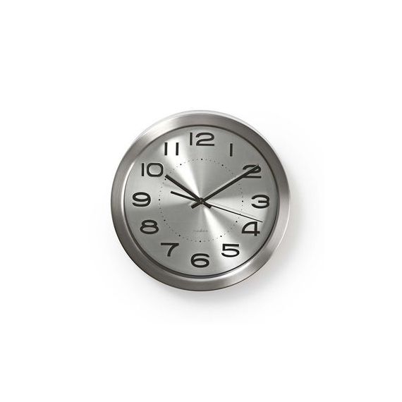 Wall Clock | Diameter: 300 mm | Stainless Steel | Silver NECLWA010MT30SR Nedis