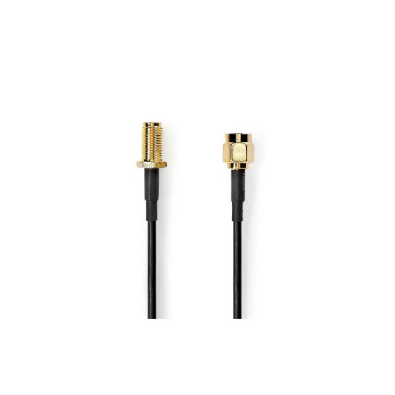 SMA Cable | SMA Male | SMA Female | Gold Plated | 50 Ohm | Single Shielded | 3.00 m | Round | PVC | Black | Box NECSGB02010BK30 Nedis