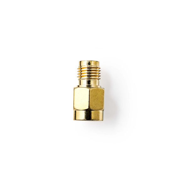 SMA Adapter | SMA Female Reverse Polarity | SMA Male | Gold Plated | 50 Ohm | Straight | Copper | Gold | 2 pcs | Box NECSGB02112GD Nedis