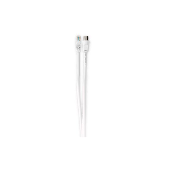 Coax Cat6 Combi Cable | IEC (Coax) Male / RJ45 Male | IEC (Coax) Female / RJ45 Male | Nickel Plated | RG58 | 75 Ohm | Double Shielded | 3.00 m | Round | PVC | White | Label NECSGL4500WT30 Nedis