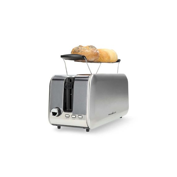 Toaster | 4 Bread Slices | 2 Long Slots | Browning levels: 7 | Defrost feature | Aluminium / Silver NEKABT400AL Nedis