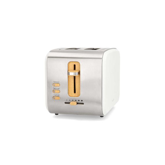 Toaster | Soft Touch Series | 2 Bread Slices | 2 Slots | Browning levels: 6 | Defrost feature | White NEKABT510EWT Nedis