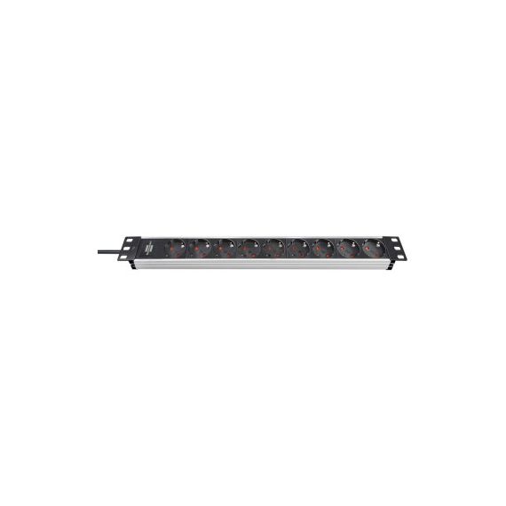 Alu-Line 19" socket 9-way Black / Silver TYPE F NE1390007009 Brennenstuhl