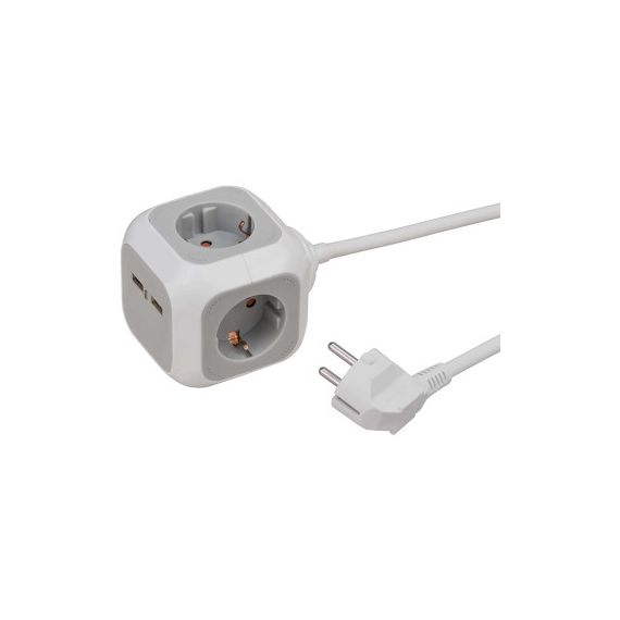 ALEA-Power Plug socket with USB / Plug block (Socket sockets 4-way, 2x USB charger and 1.4m cable) TYPE F NEBN-1150100 Brennenstuhl