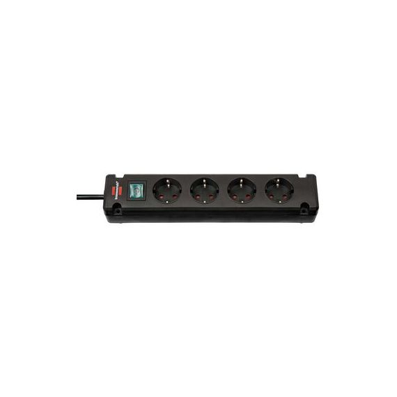 Bremounta power strip 4-way (multiple socket with 90 degree sockets, power strip with mounting option and 1.5 m cable) black TYPE F NEBN-1150650114 Brennenstuhl
