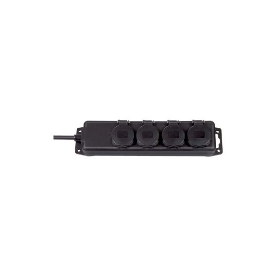 Socket distributor IP44 4-way black 2m H07RN-F 3G1.5 TYPE E NEBN-1159964 Brennenstuhl