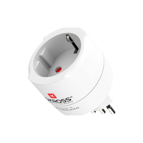 Travel adapter Europe to Switzerland + Italy + Brazil - For 2- and 3-pole devices (grounding or Euro-plug) NESKR1500272E Skross