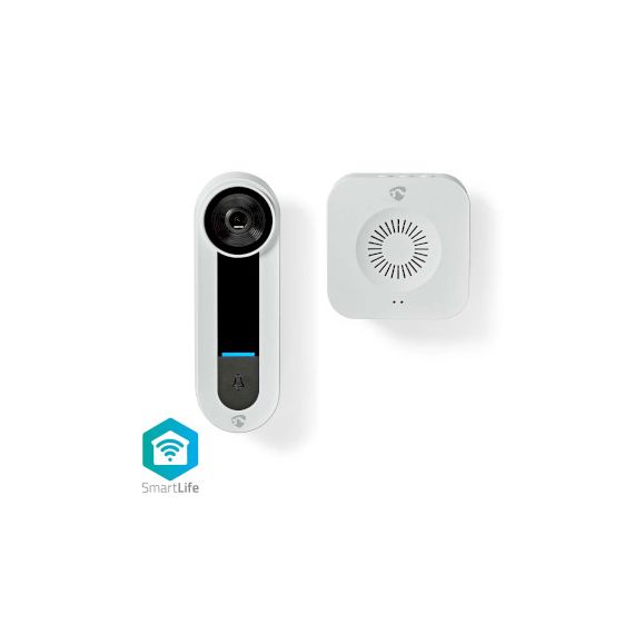 SmartLife Video Doorbell | Wi-Fi | Mains Powered | 1536x1536 | Cloud Storage (optional) / microSD (not included) / Onvif | IP65 | With motion sensor | White NEWIFICDP40CWT Nedis