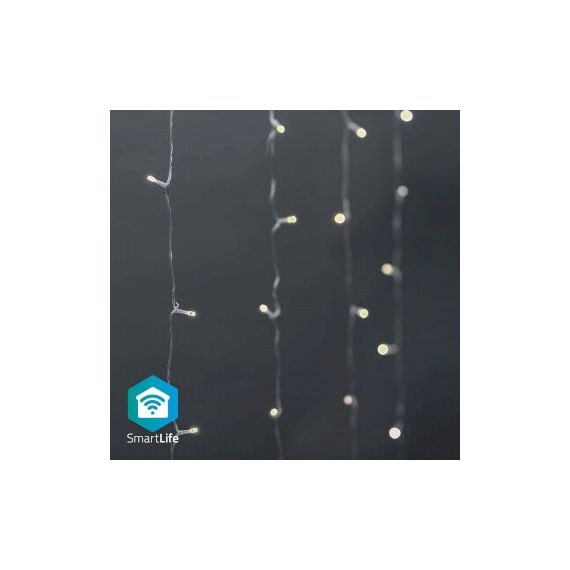 SmartLife Christmas Lights | Curtain | Wi-Fi | Warm to Cool White | 200 LED's | 3 m | Android / IOS NEWIFILXC02W200 Nedis