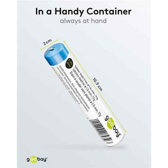 Stagno per saldatura senza piombo, ø 1,0 mm, 17 g WE40843 Goobay