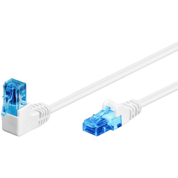 CAT 6A cavo patch 1x 90° angolato U/UTP, bianco WE51534 Goobay