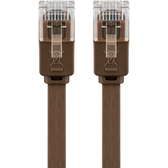 CAT 6 cavo patch piatto U/UTP, marrone scuro WE95890 Goobay