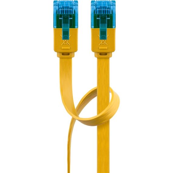 CAT 6A cavo patch piatto, U/UTP, giallo WE96296 Goobay