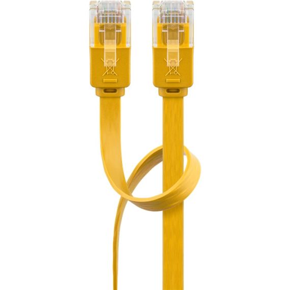 CAT 6 cavo patch piatto U/UTP, giallo WE96408 Goobay