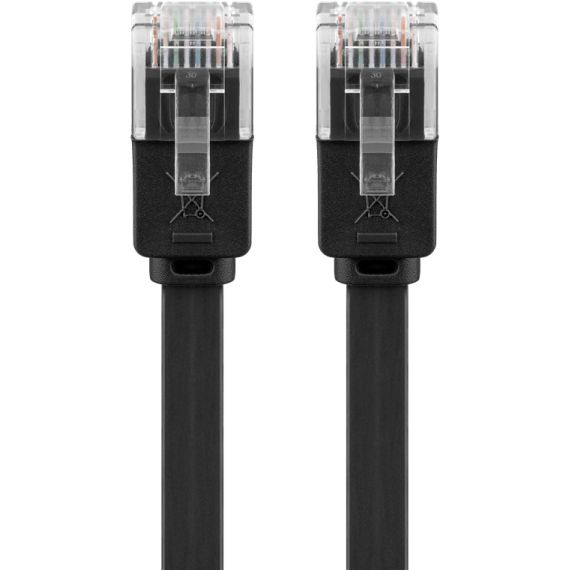 CAT 6 cavo patch piatto U/UTP, nero WE95382 Goobay