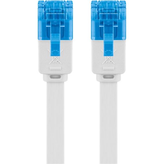 CAT 6A cavo patch piatto, U/UTP, bianco WE96314 Goobay