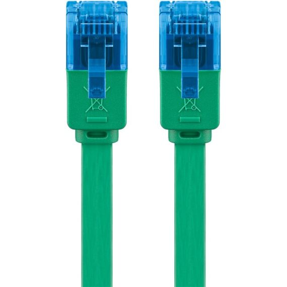 CAT 6A cavo patch piatto, U/UTP, Verde WE96308 Goobay