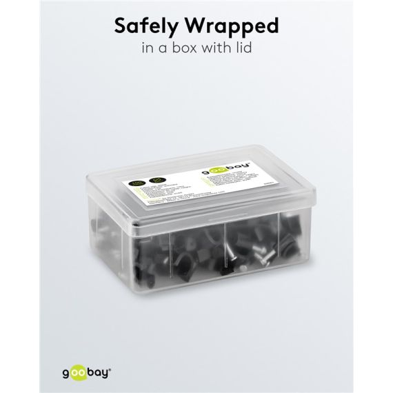 Chiodini fissacavo 8 mm, nero WE64681 Goobay