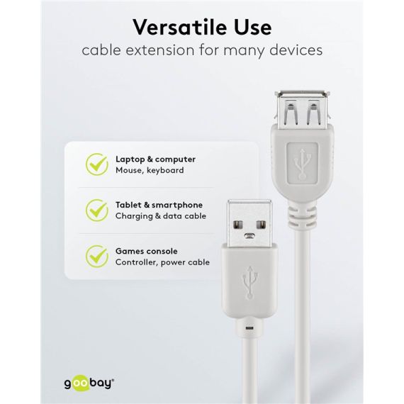 Cavo prolunga USB 2.0 ad alta velocità, grigio WE68624 Goobay
