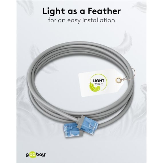 CAT 6A cavo patch ultra-flessibile, slim, U/UTP, grigio WE74222 Goobay
