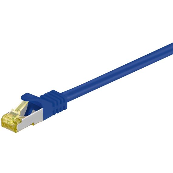 RJ45 cavo patch CAT 6A S/FTP (PiMF), 500 MHz, con cavo grezzo CAT 7 , blu WE91565 Goobay